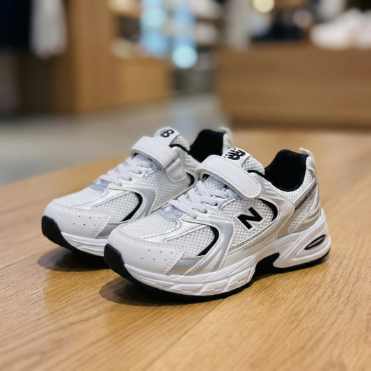 New Balance infant 530 Shoes - White Silver | حذاء رياضي للأطفال - أبيض وفضي