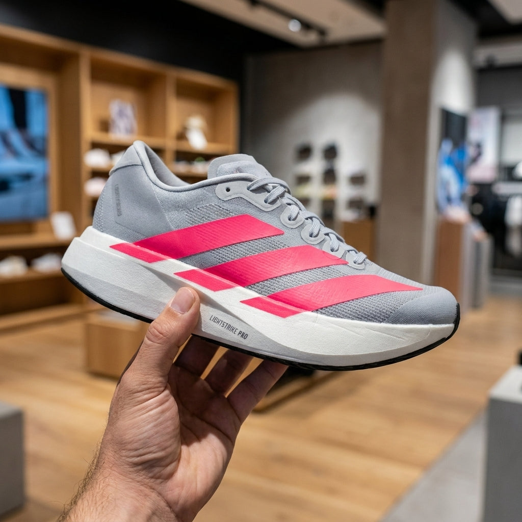 Adidas Adizero EVO Running Shoe - Silver Red | حذاء جري رياضي رجالي - فضي وأحمر