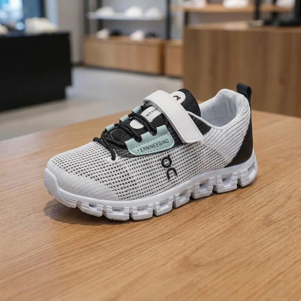 On Cloud Running Kids Shoe - Gray | حذاء رياضي للأطفال - رمادي