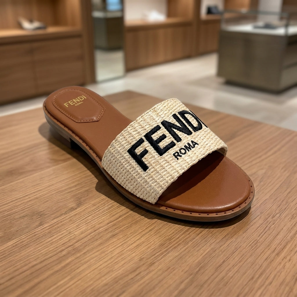 Fendi Slides - Beige | صندل - بيج
