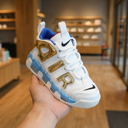 Nike Air Kids Shoe - White Golden | حذاء رياضي للأطفال - أبيض وذهبي