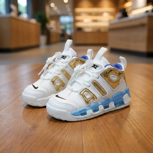 Nike Air Kids Shoe - White Golden | حذاء رياضي للأطفال - أبيض وذهبي