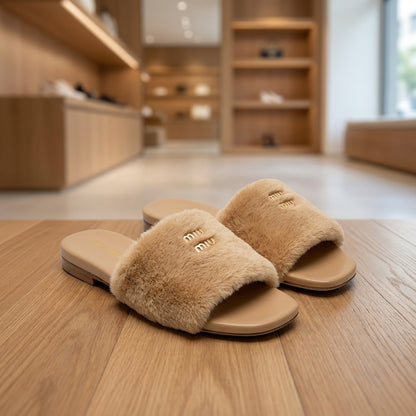 Miu Miu Slide - Beige | صندل - بيج