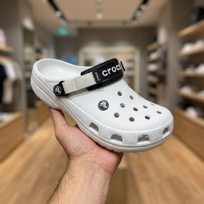 Crocs Classic Turbo-Strap Clog - White | قبقاب - أبيض