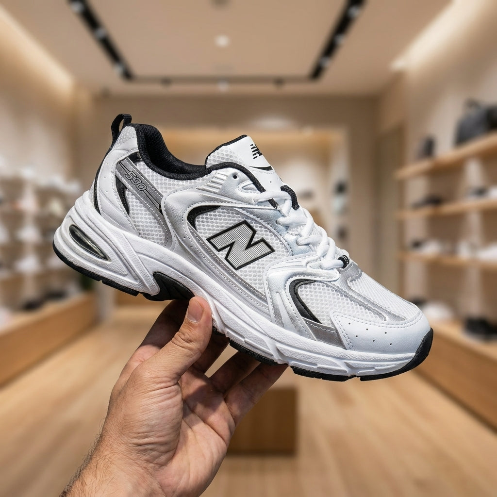 New Balance 9060 Sneaker - Silver White | حذاء رياضي رجالي - فضي وأبيض