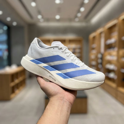 Adidas Adizero EVO Running Shoe - White Blue | حذاء جري رياضي رجالي - أبيض وأزرق