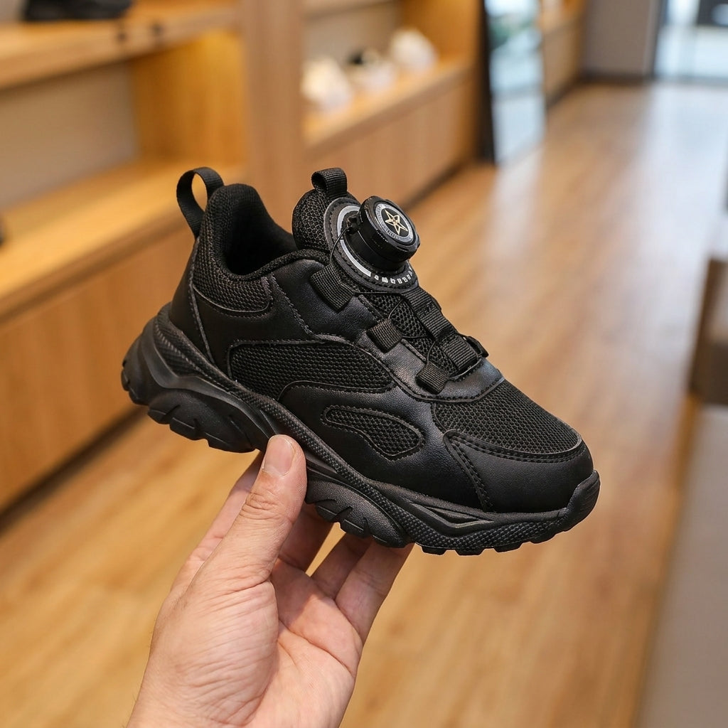 Child's Casual Sneakers - Black | حذاء رياضي للأطفال - أسود