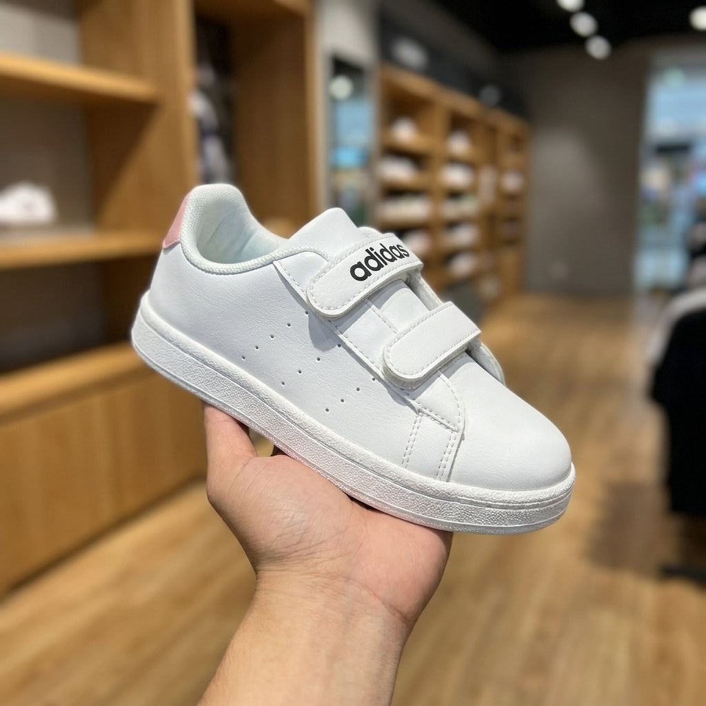 Adidas Advantage Base 2.0 Kids Shoe - White | حذاء رياضي للأطفال - أبيض