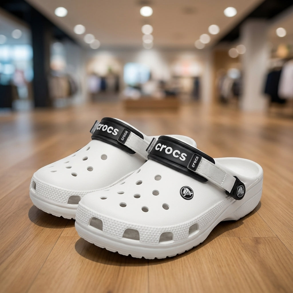 Crocs Classic Turbo-Strap Clog - White | قبقاب - أبيض