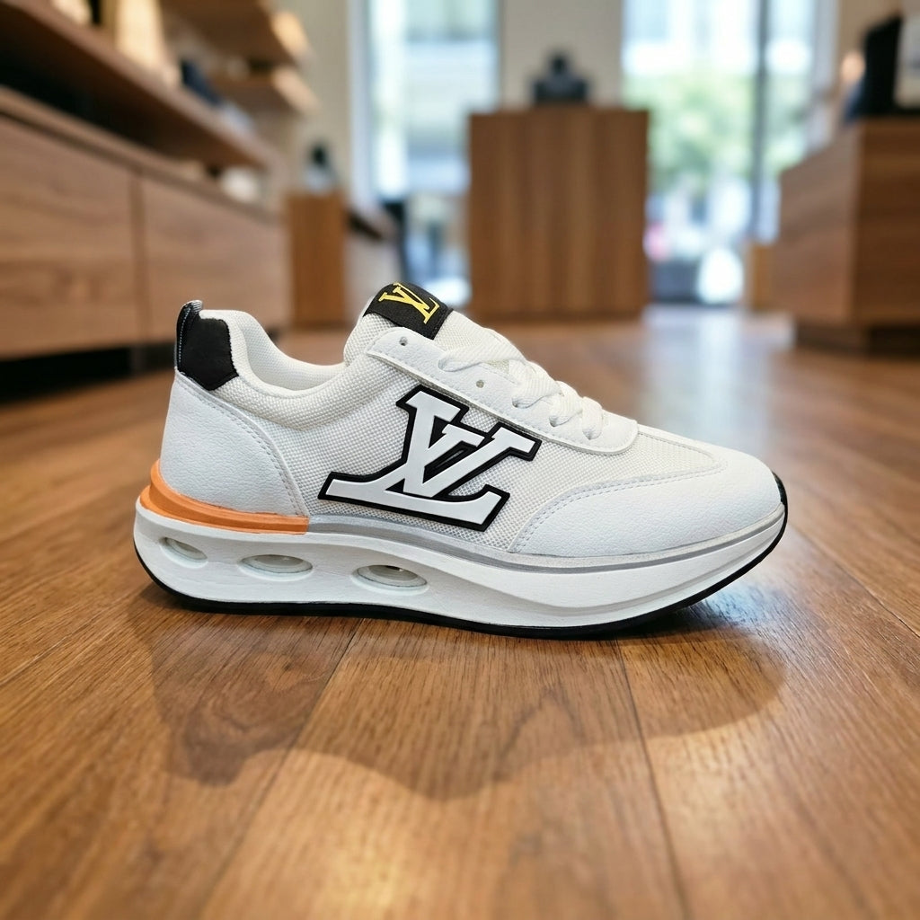 Louis Vuitton Sneaker - White Orange | حذاء سنيكرز عصري رجالي - أبيض وبرتقالي