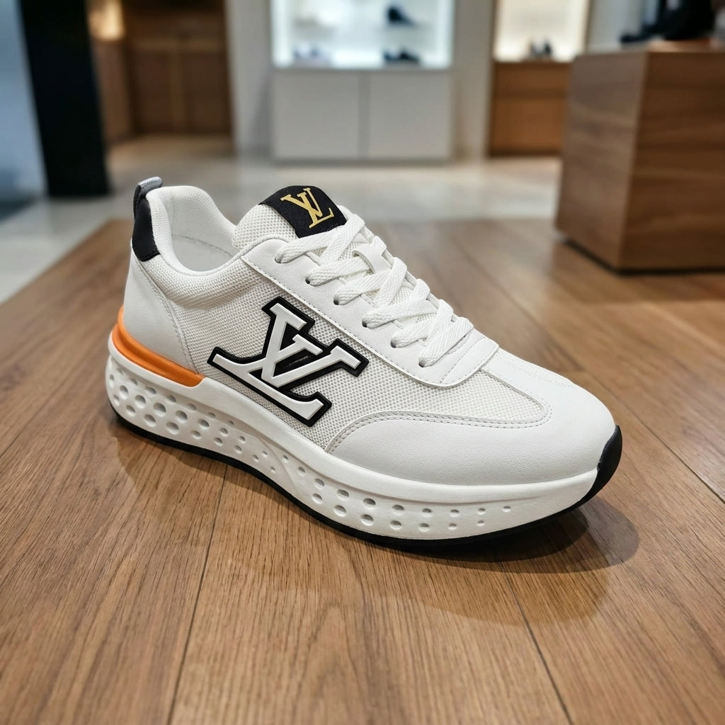 Louis Vuitton Sneaker - White Orange | حذاء سنيكرز عصري رجالي - أبيض وبرتقالي