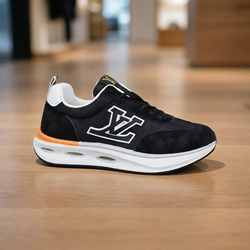 Louis Vuitton Sneaker - Black White | حذاء سنيكرز عصري رجالي - أسود وأبيض