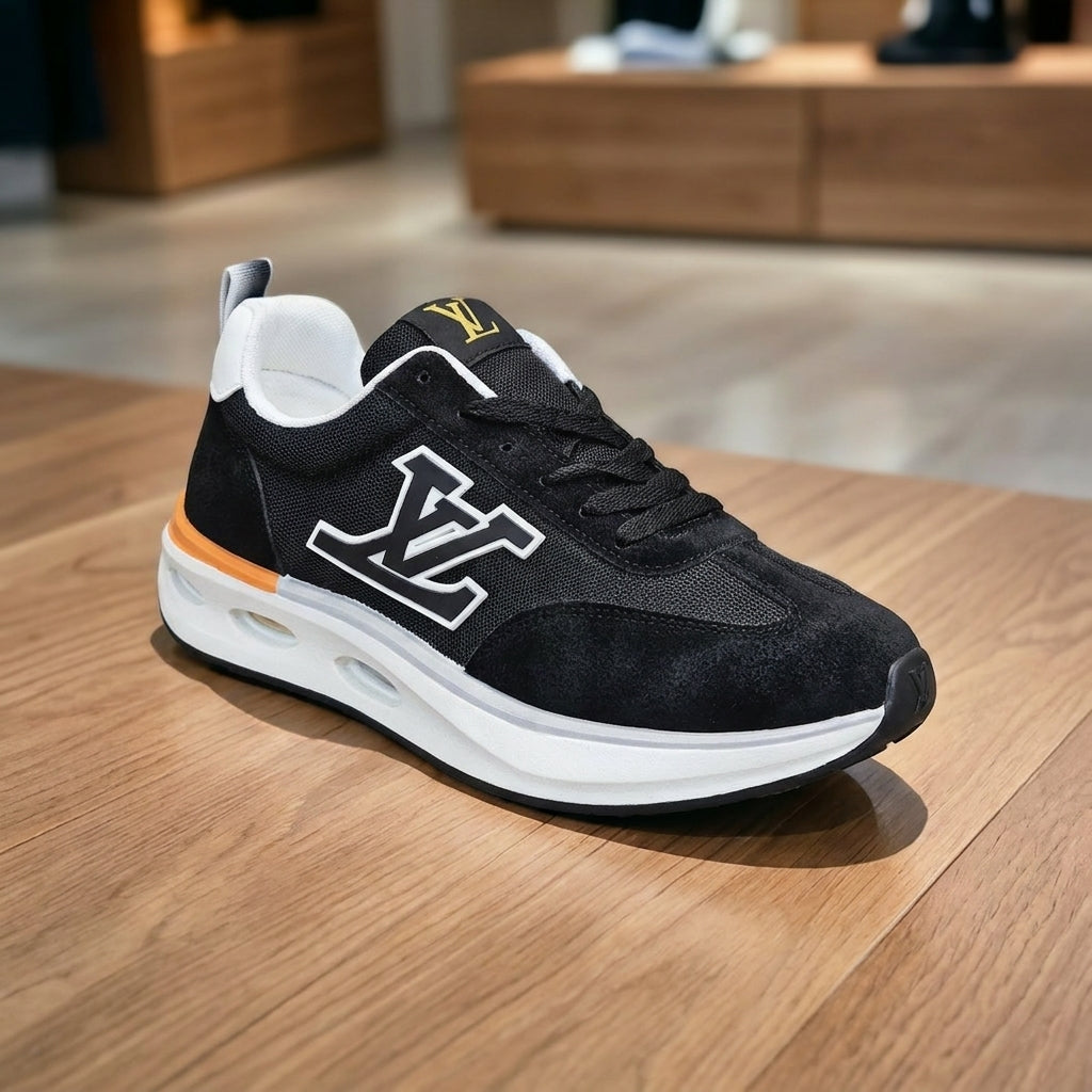 Louis Vuitton Sneaker - Black White | حذاء سنيكرز عصري رجالي - أسود وأبيض