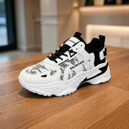 Balenciaga Fashion Sneaker - Black White | حذاء سنيكرز عصري رجالي - أسود وأبيض