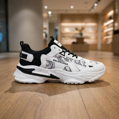 Balenciaga Fashion Sneaker - Black White | حذاء سنيكرز عصري رجالي - أسود وأبيض