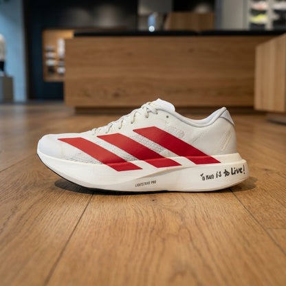 Adidas Adizero EVO Running Shoe - White Maroon | حذاء جري رياضي رجالي - أبيض وعنابي