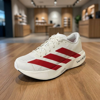Adidas Adizero EVO Running Shoe - White Maroon | حذاء جري رياضي رجالي - أبيض وعنابي