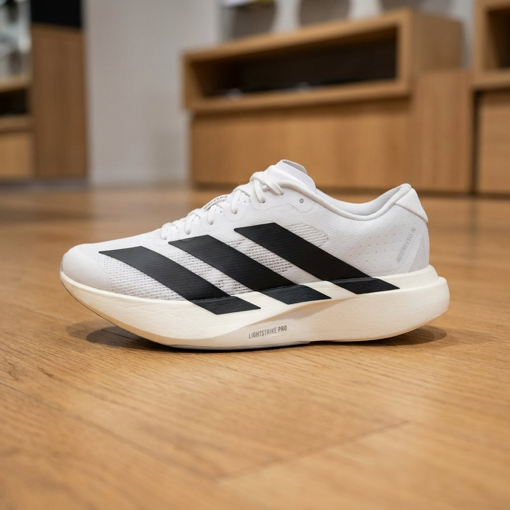 Adidas Adizero EVO Running Shoe - White Black | حذاء جري رياضي رجالي - أبيض وأسود