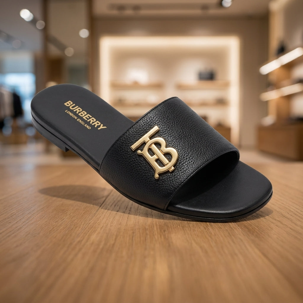 Burberry Philippa Slides - Black | صندل - أسود