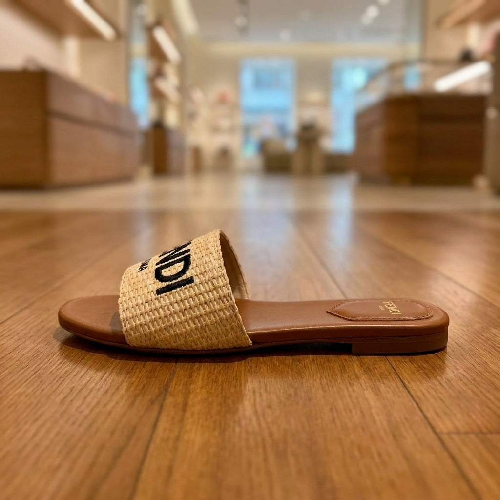 Fendi Slides - Beige | صندل - بيج