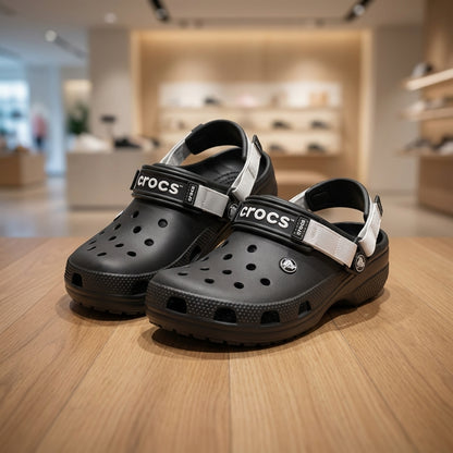 Crocs Classic Turbo-Strap Clog - Black | قبقاب - أسود