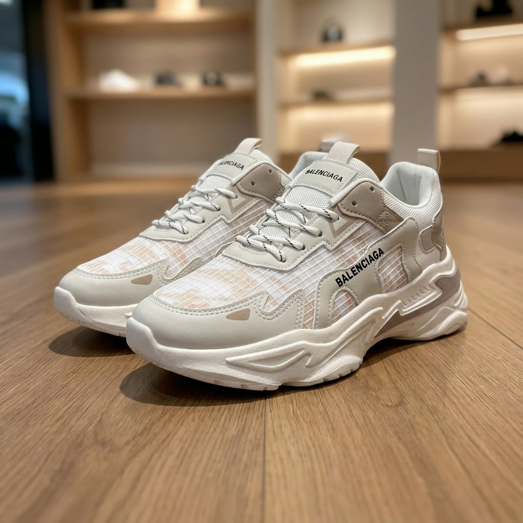 Balenciaga Fashion Sneaker - Beige | حذاء سنيكرز عصري رجالي - بيج