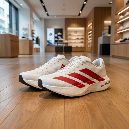 Adidas Adizero EVO Running Shoe - White Maroon | حذاء جري رياضي رجالي - أبيض وعنابي