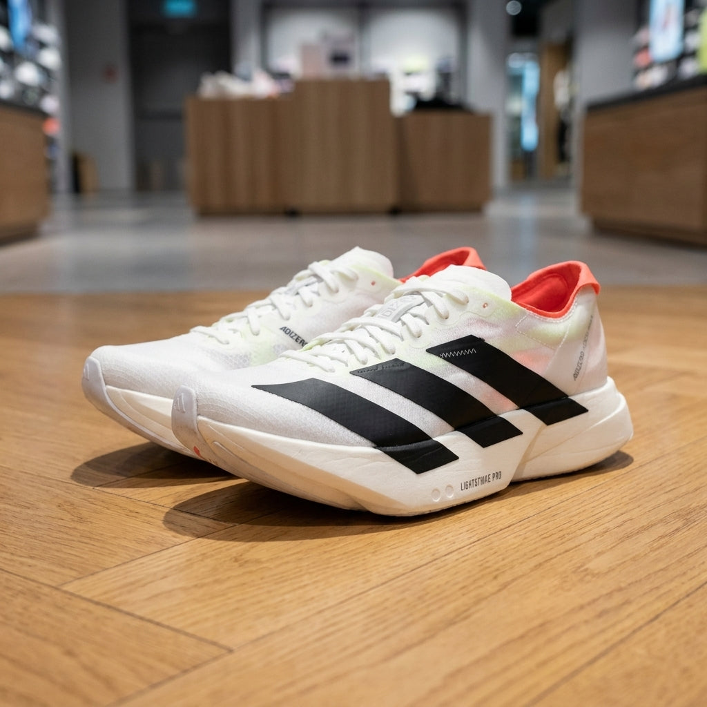 Adidas Adizero EVO Running Shoe - White Black | حذاء جري رياضي رجالي - أبيض وأسود