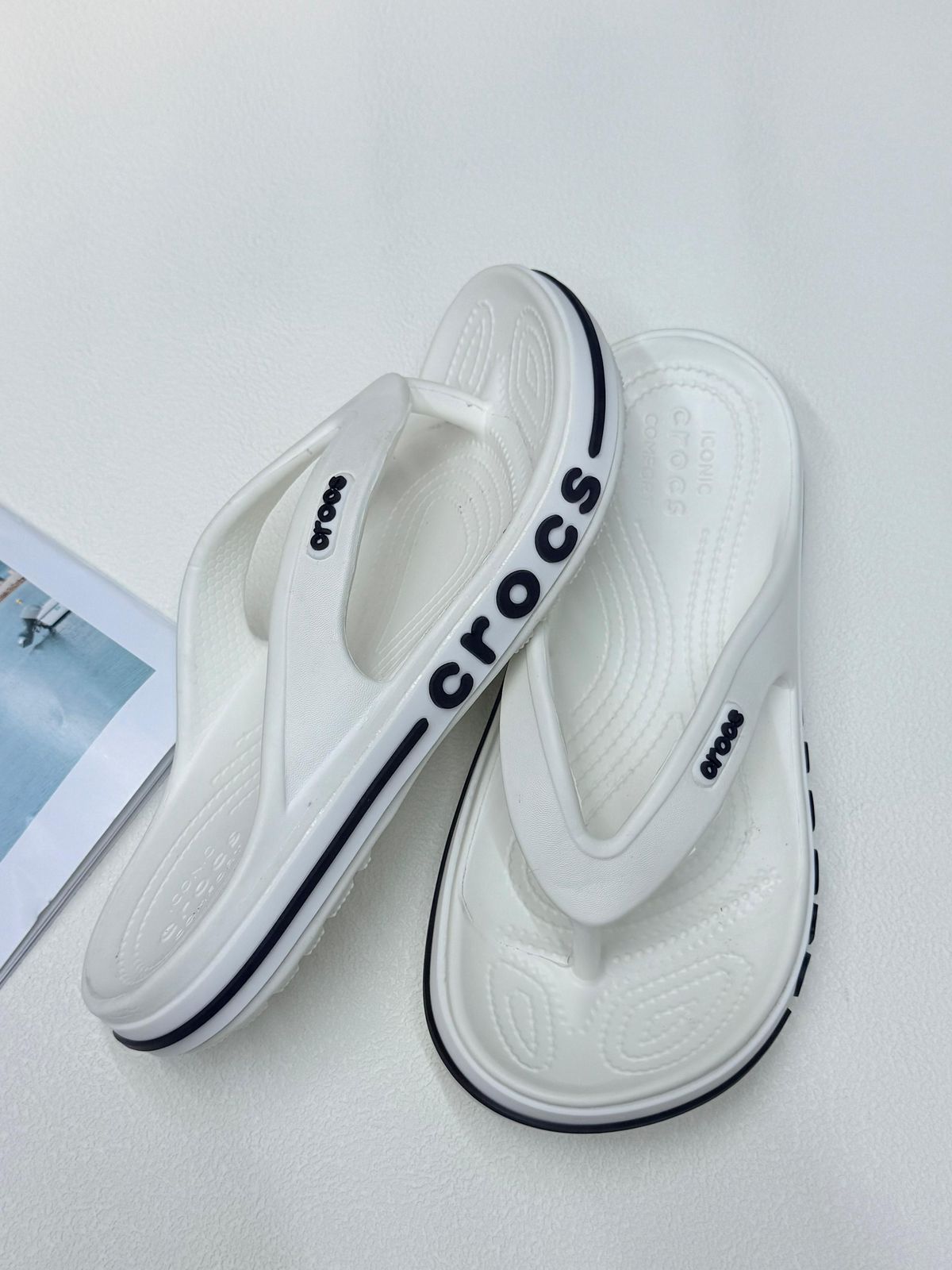 Crocs Bayaband Flip Flops - White | شبشب - أبيض
